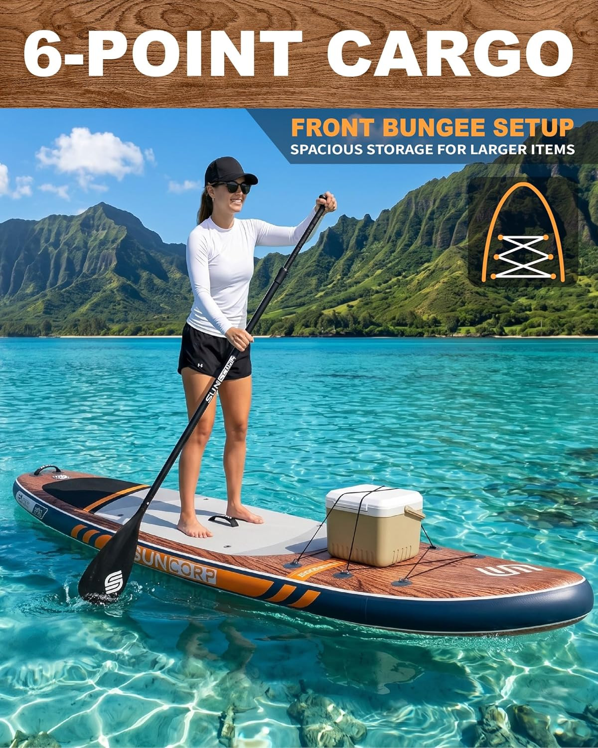 11’X34” Inflatable Paddle Board, Extra Wide Standup Paddleboard, Green, 420Lbs