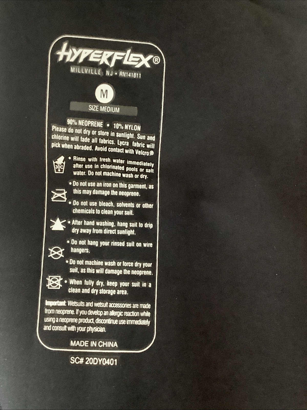 HyperFlex Men’s 3/2 mm VYRL Chest Half Zip Black Wetsuit Size Medium