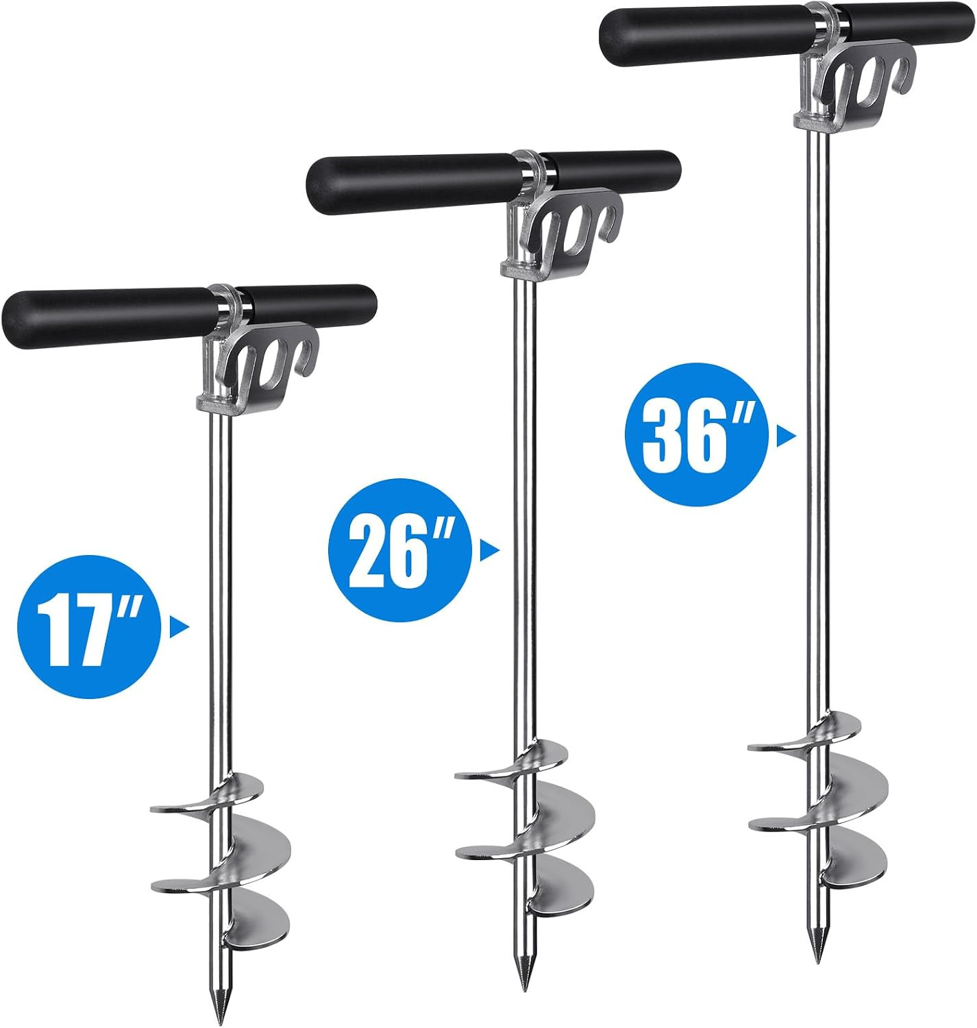 17″ 26″ 36″ Sand Anchor for Boat 304 Stainless Steel Screw in Boat Anchor for Sh