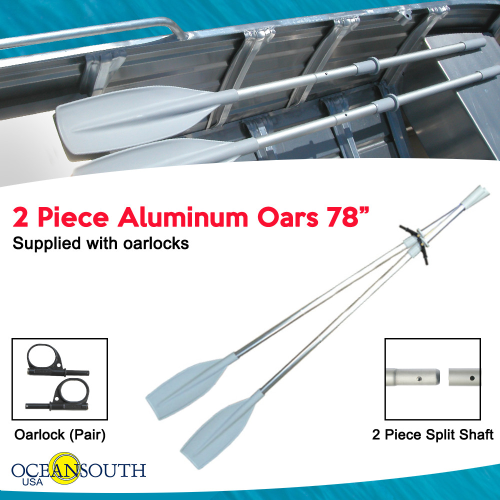 Oceansouth Pair Of Oars 78″ Long With Oar Locks , Split Shaft