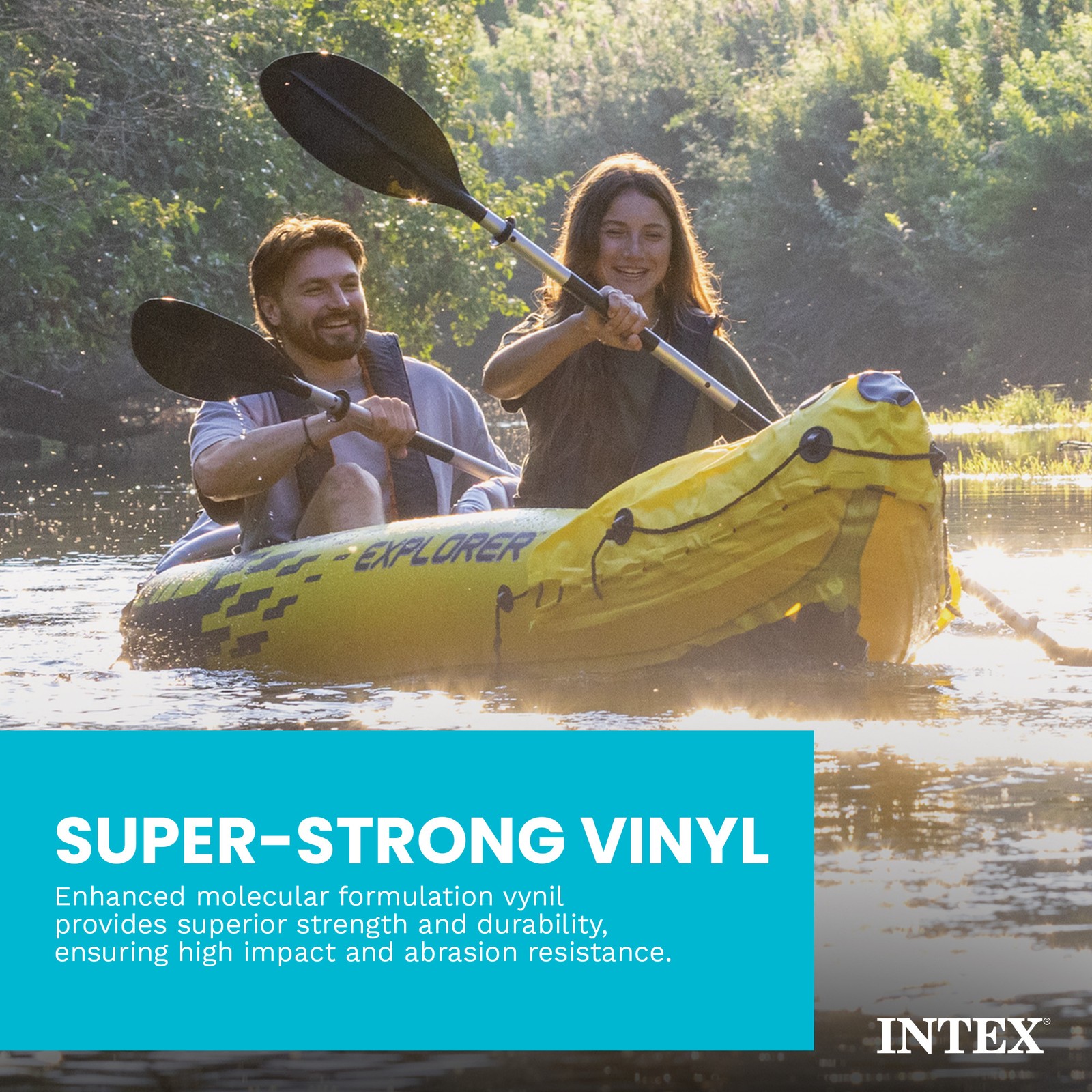 INTEX Explorer K2 Inflatable Kayak w/ Aluminum Oars & Pump,Yellow (Open Box)