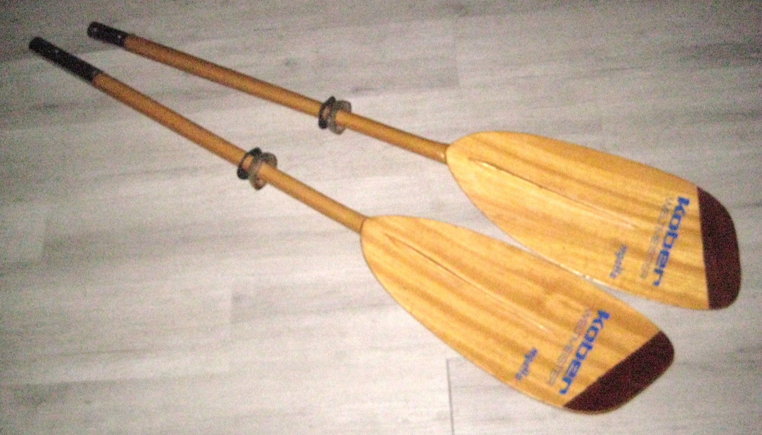 Vintage Kober Weltmeister ‘Regatta’ Paddles 2pc 92” Wood Oars Chrome Fittings