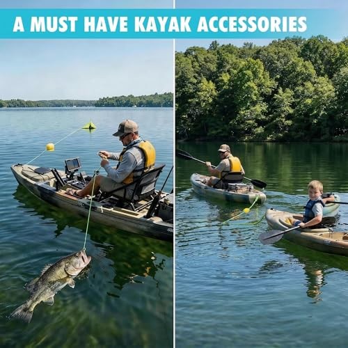 Kayak Tow Line,Drift Sock Anchor Rope for Fishing Boat,Buoy 20ft Yellow/Green
