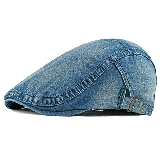 Newsboy Hats Adjustable Ivy Flat Cap Gatsby Cabbie Driving Beret for Men Blue D