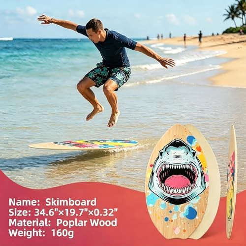 Skimboard 35 inch Skim Board for Kids Adults Yellow