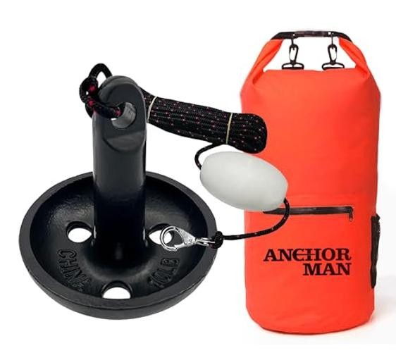 3.5lb, 5lb, 8lb Folding Kayak 8 LBs Anchor 25 Feet Rope 10L Padded Storage Bag