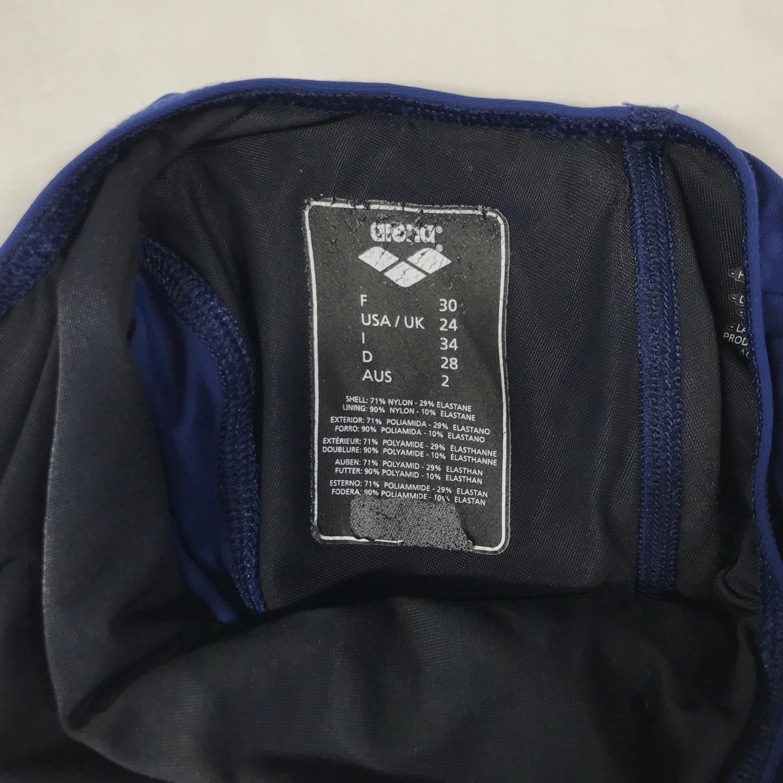 Arena Powerskin ST 2.0 Navy Blue Kneeskin Racing Swimsuit FINA Approved Size 24