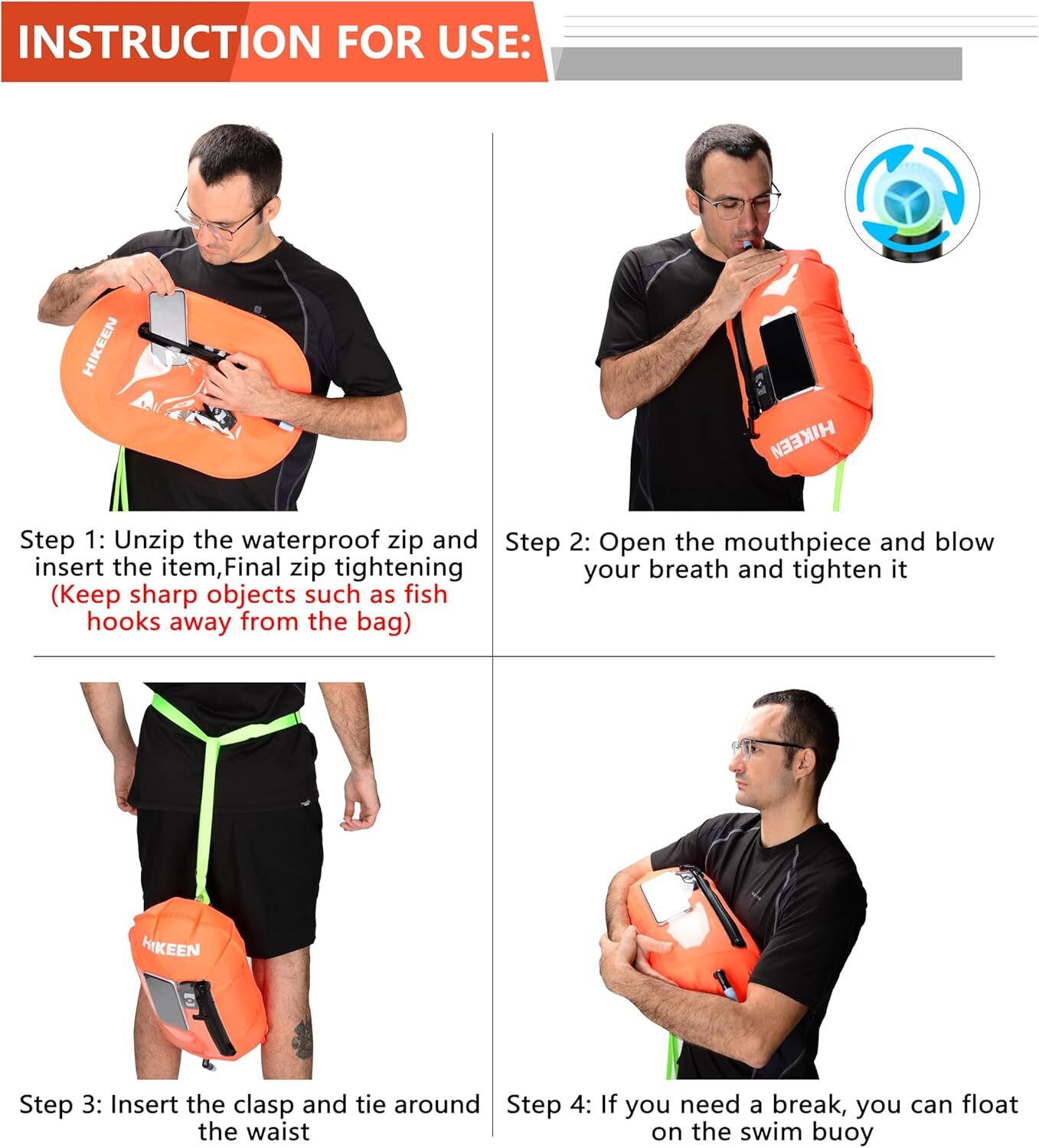 Swimming Buoy Tow Floats for Open Water Swimming, Swim Buoy Dry Bag Phone Case