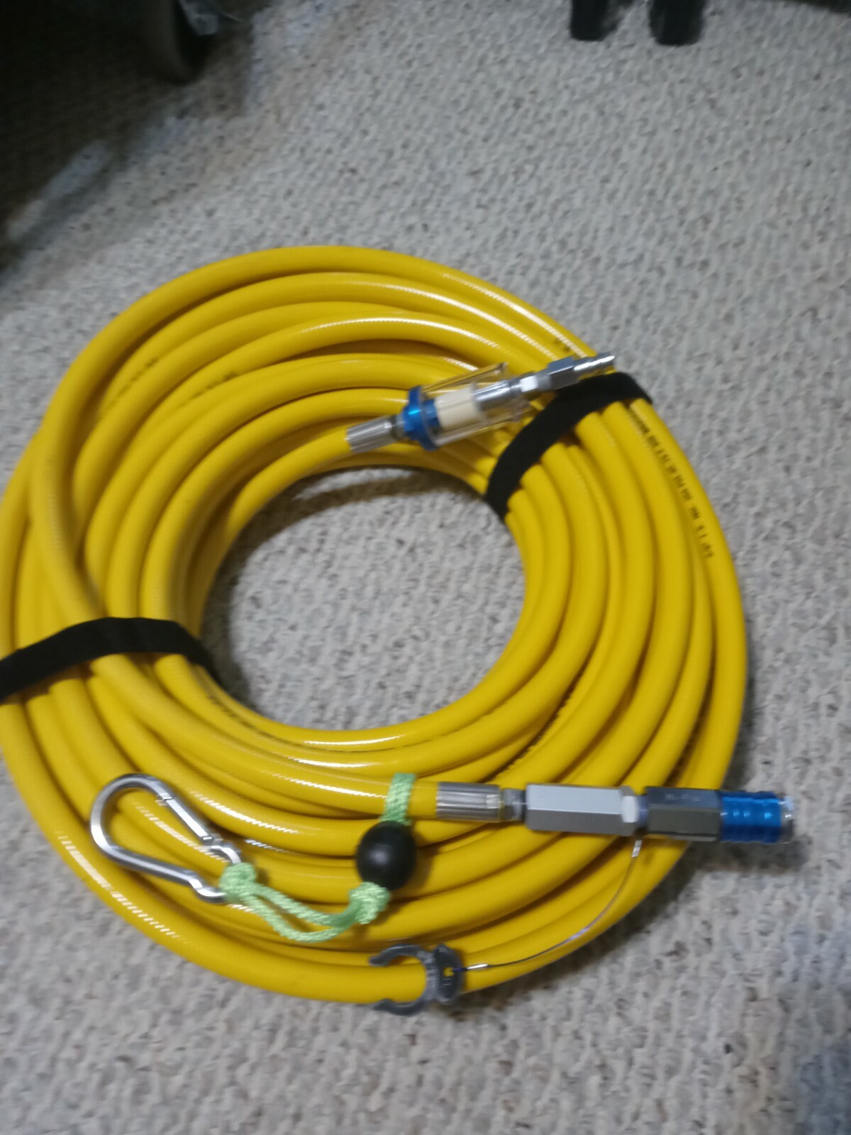 Hookah diving 100′ dual filtered certified stamped air breathing 3/8 dive hose