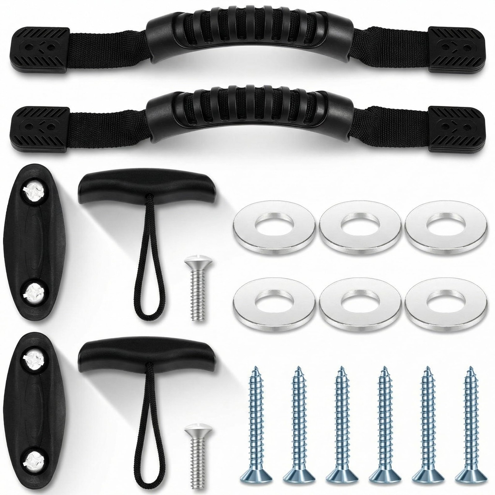 2 Sets Kayak Carry Handle Kayak Grab T-Handle Set Heavy Duty Plastic Nylon Co…