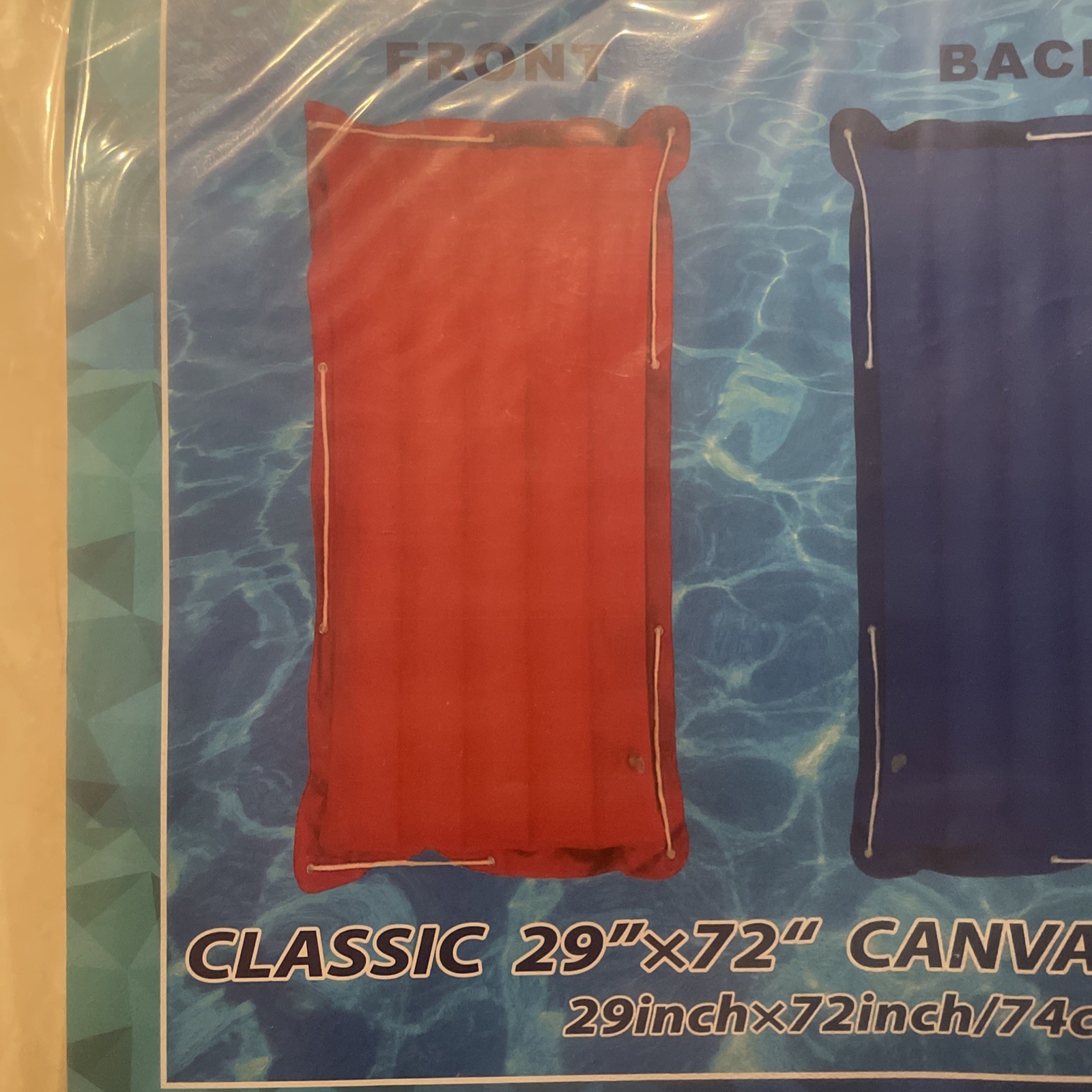 Surf Gear Classic 29″ x 72”Canvas Raft Red and Blue New in Bag