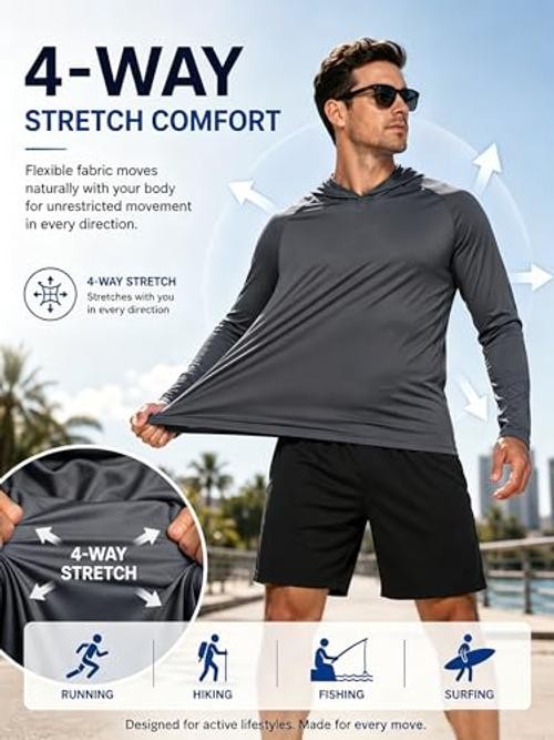 Men’s Sun Protection 3X-Large 3 Pack-light Grey / Light Blue / Dark Grey