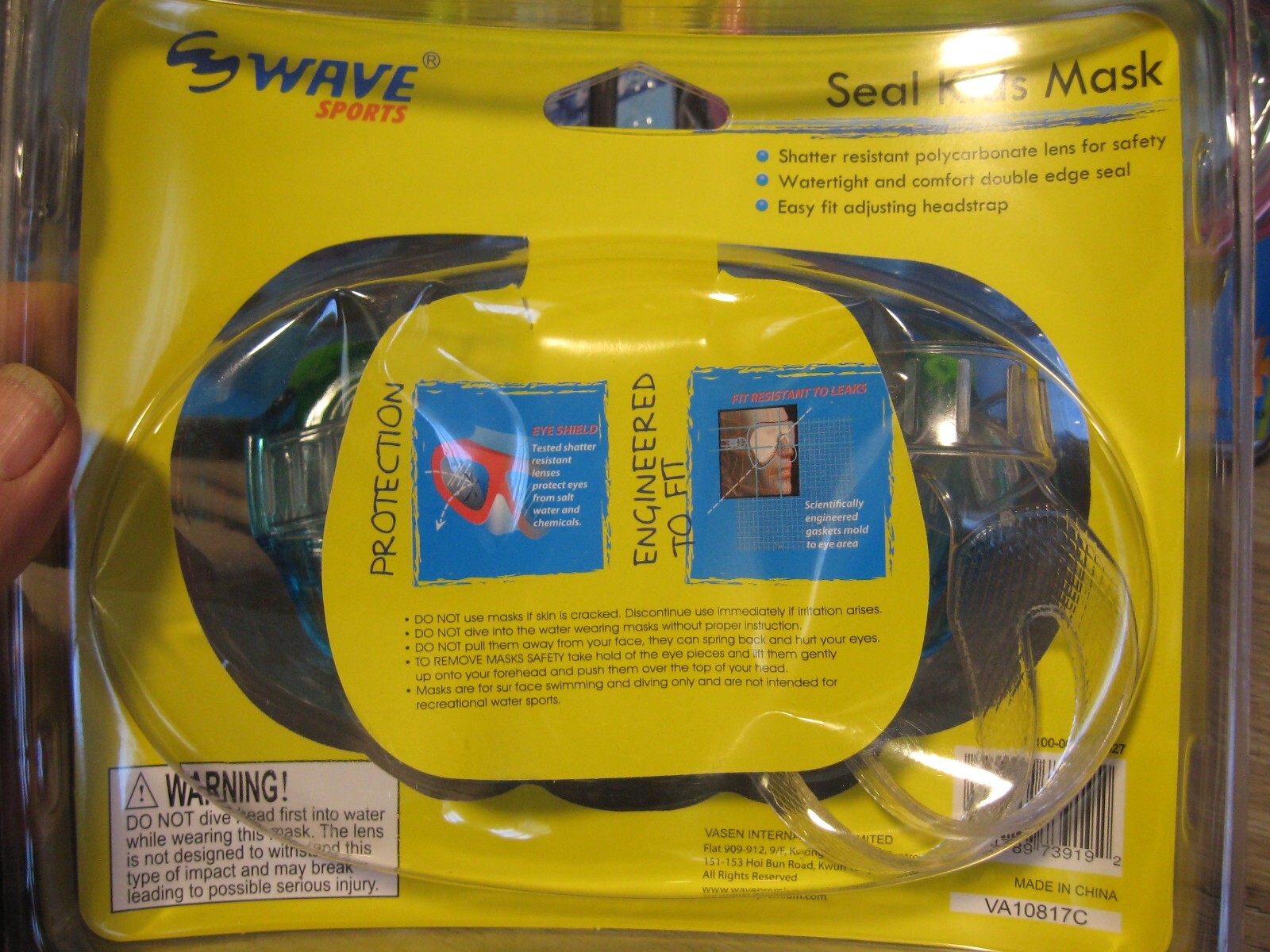 Child’s Wave Sports Seal Kids Swim Snorkel Mask Ages 3-6 Choose Colors