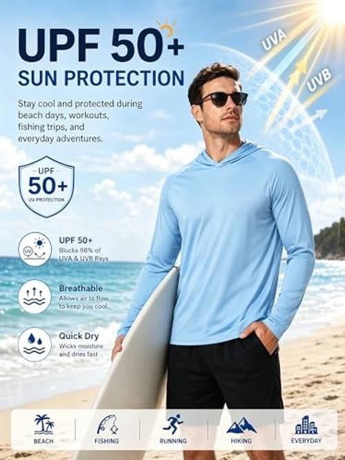 Men’s Sun Protection 3X-Large 3 Pack-light Grey / Light Blue / Dark Grey