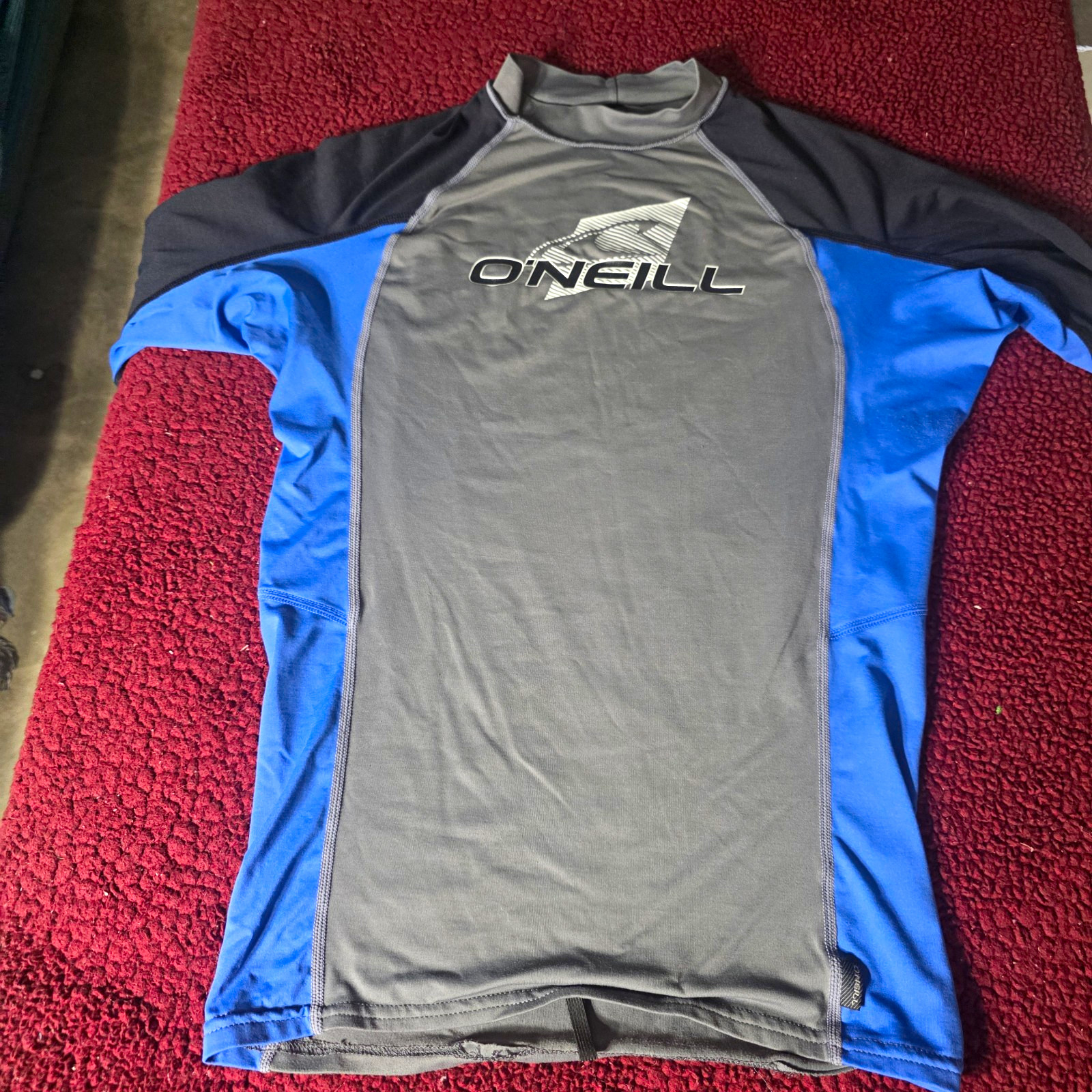 O’Neill Rash Guard Men’s X-Large Gray Blue Black Long Sleeve Surf Shirt