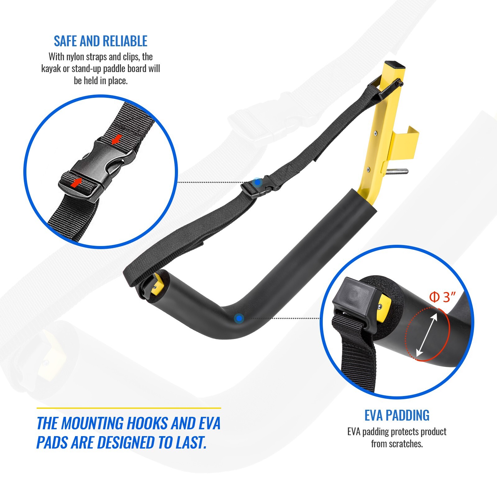 Double Kayak Storage Rack Free Standing Storage for 2 Kayak, SUP and Canoe