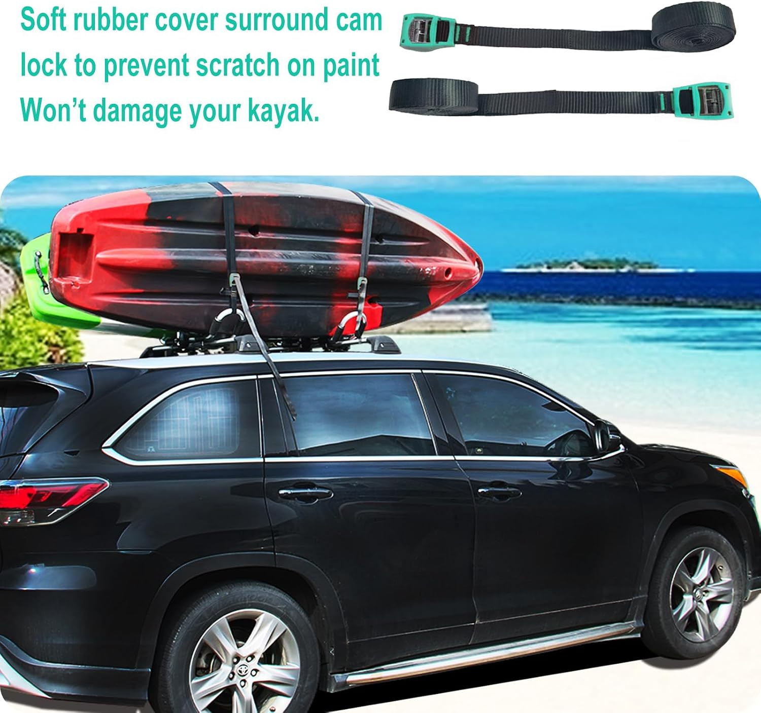 Kayak Roof Rack 4-In-1 Folding Adjustable Bilateral J-Shaped Roof Rack for Kayak