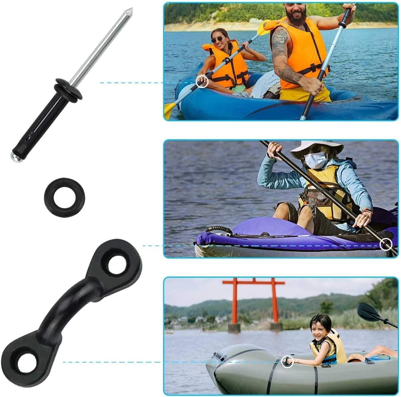 Kayak Handles 2/4 Pack,Kayak Carry Handle with Rivets,Kayak Replacement Handl…