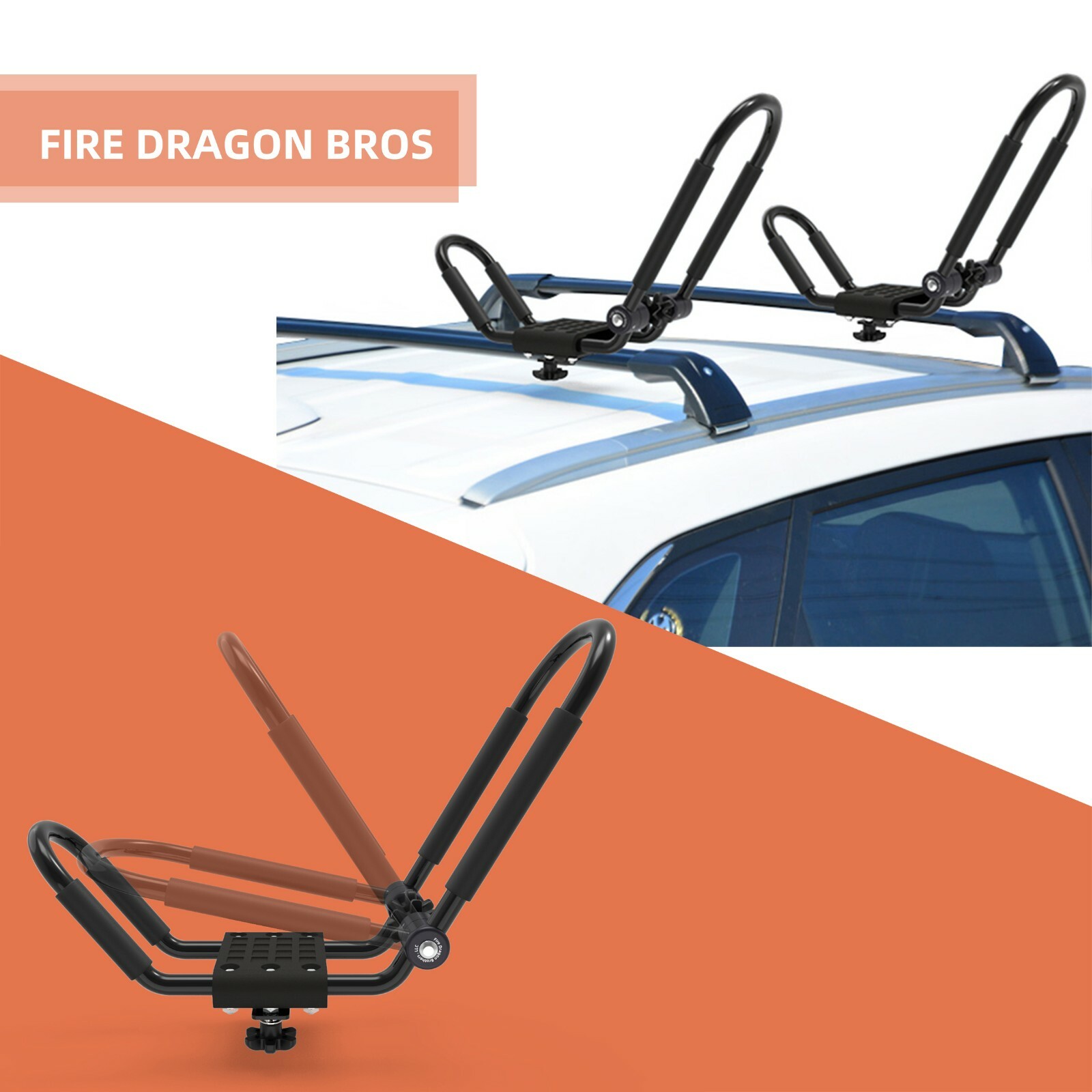 Folding SUV Kayak Carrier J Rack Canoe Boat Surf Ski Top Roof Mount Car Truck