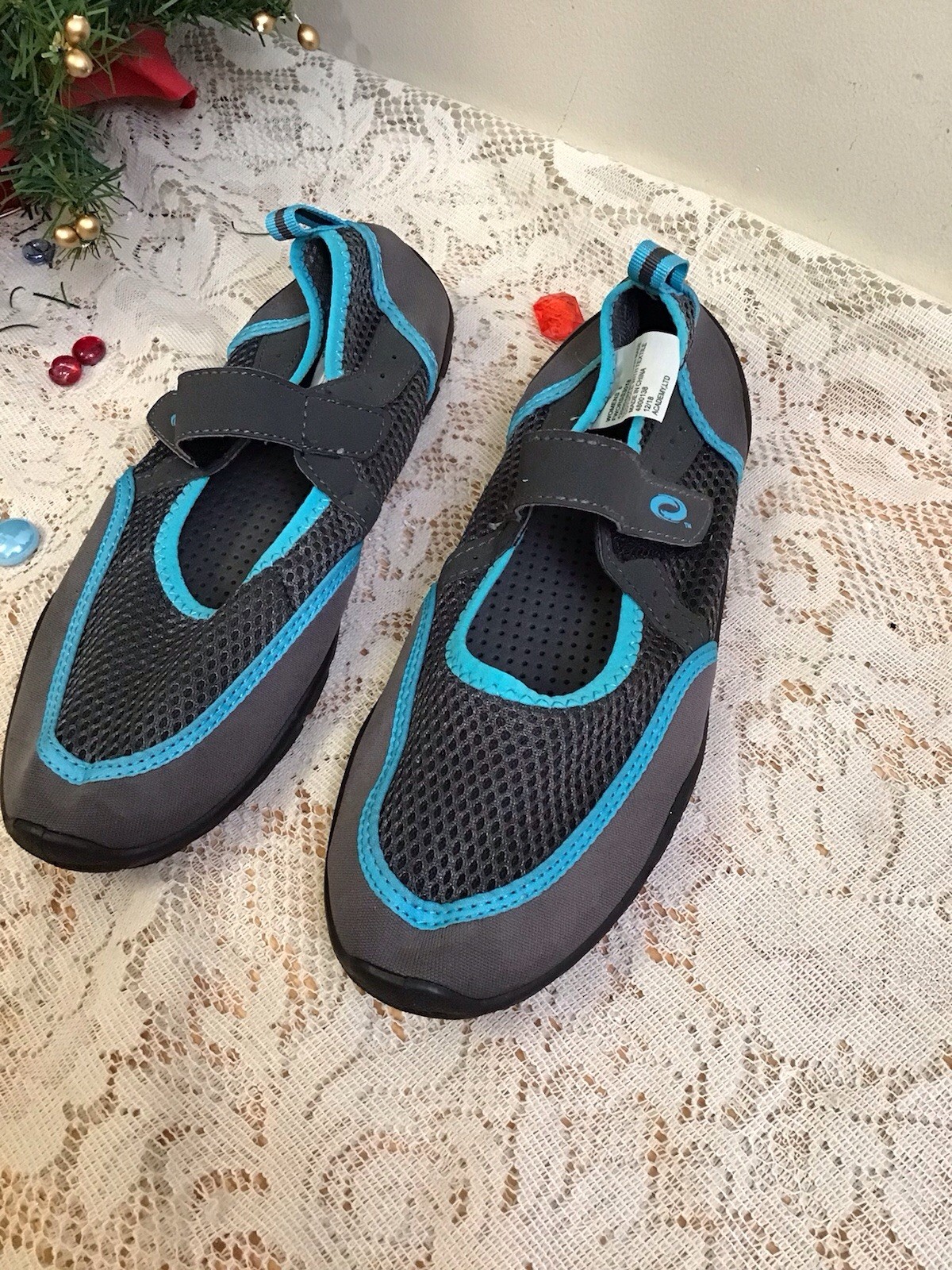 O’RAGEOUS Aqua Blue & Gray – Water Shoes Women Size 8 – Mary Jane’s