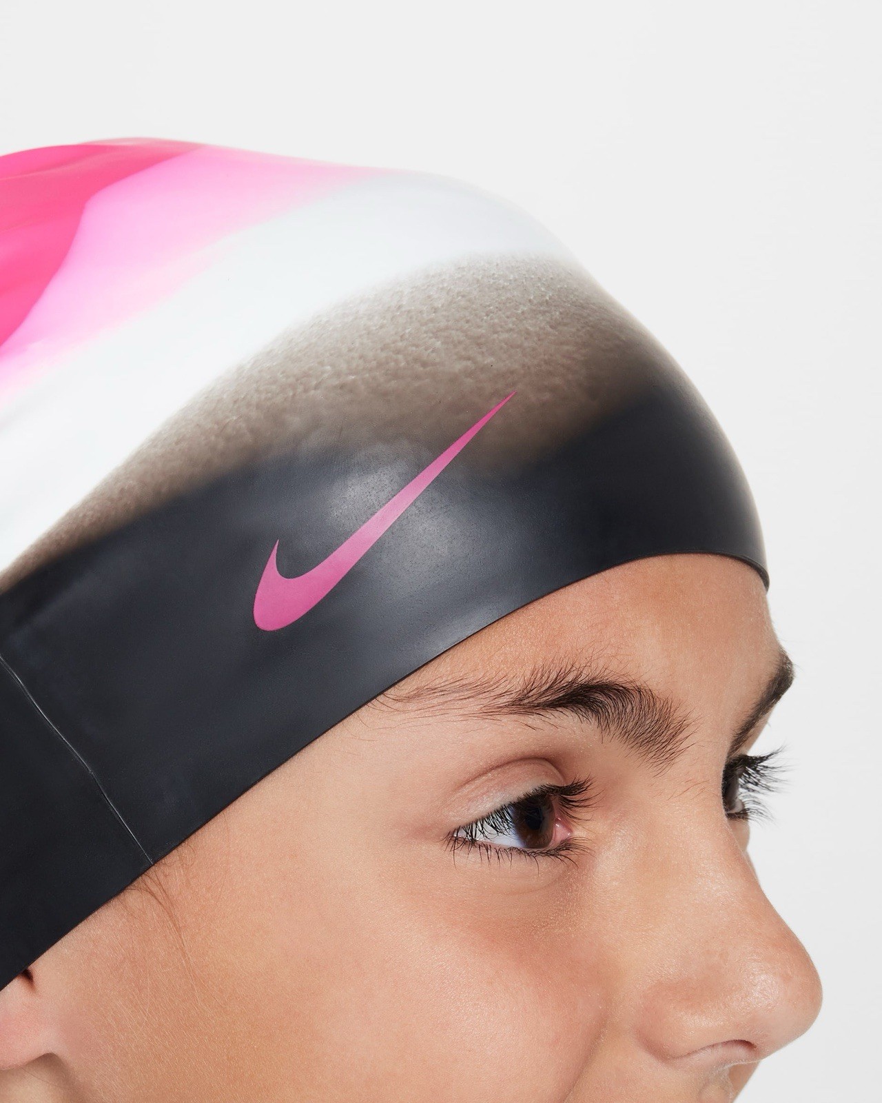 Nike Swim Silicone Youth Cap (Pink Black / Ages 8-14 / NESSF120-678