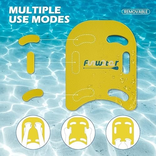 FunWater 18” Swim Kickboard EVA Training Board w/ Non-Slip Edges & 6 Handles
