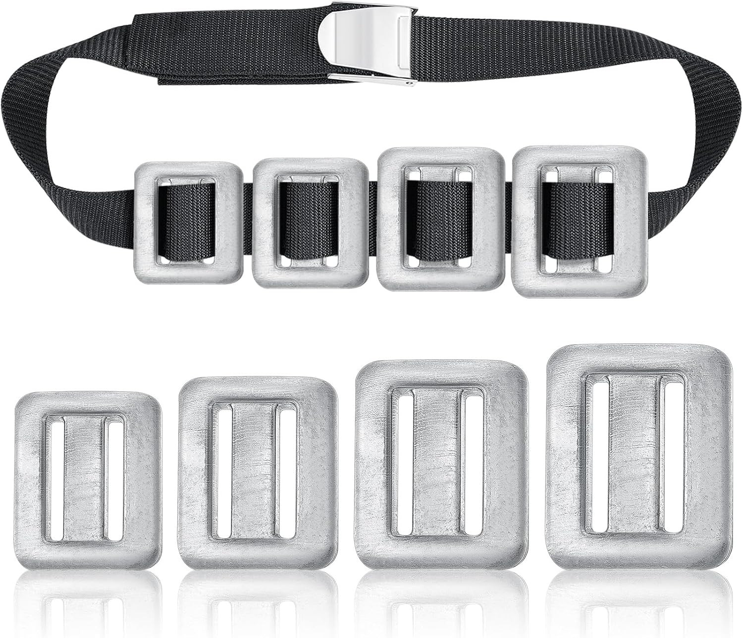 Tellegloww 4 Pcs Dive Weights for Scuba with 1 Pcs Scuba Diving Weight Belt Set