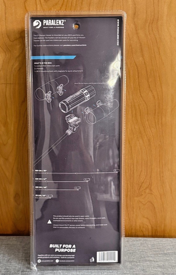 Paralenz 3rd Person Viewer Dive Camera Telescopic Pole Selfie Stick Mount NEW