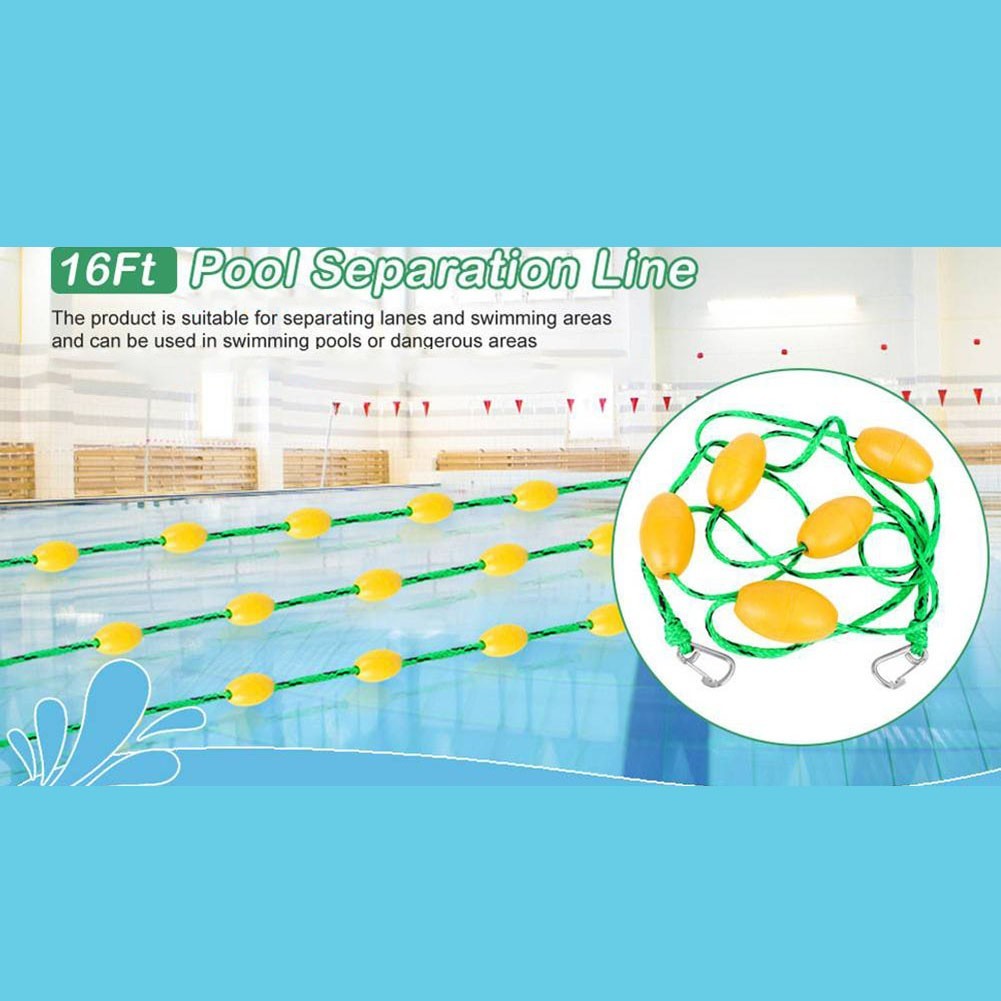 16ft 20ft Swimming Pool Lane Line Rope with 56 Buoys for Pool Safety Divider
