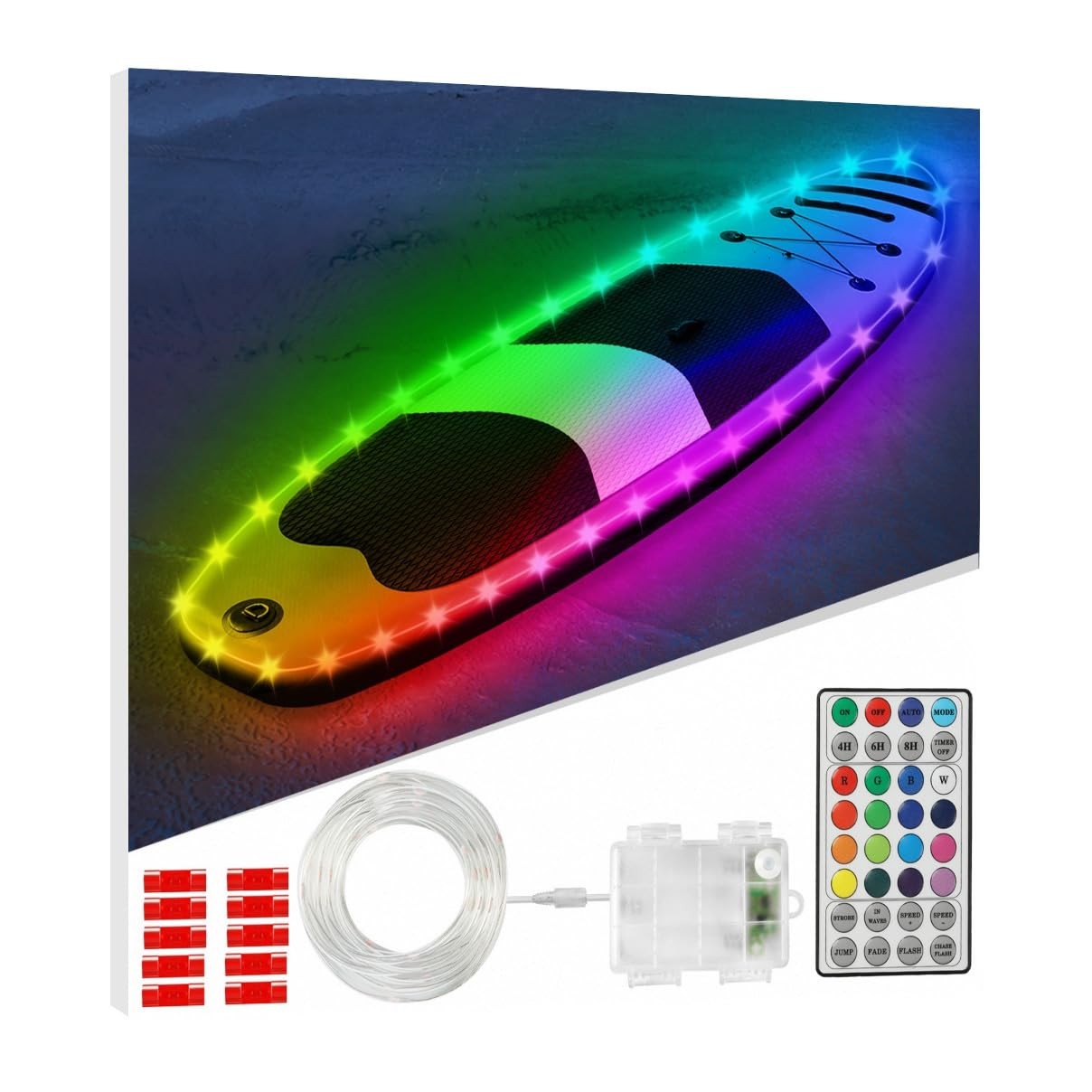 Kayak Paddle Board Lights Kit, IP68 Waterproof Dream Color 22FT, Multicolor