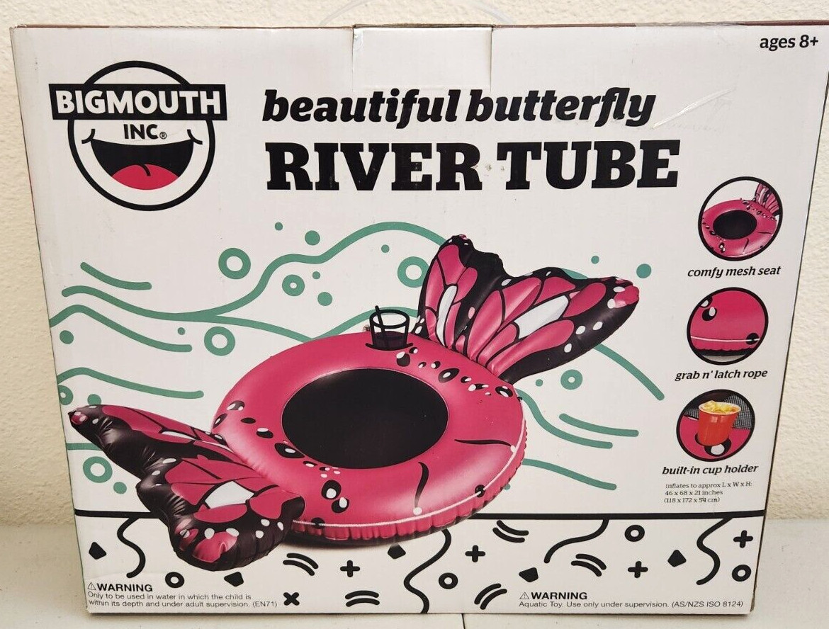 NEW – BigMouth 4 ft. Beautiful Butterfly River Tube Ultra Durable Vinyl