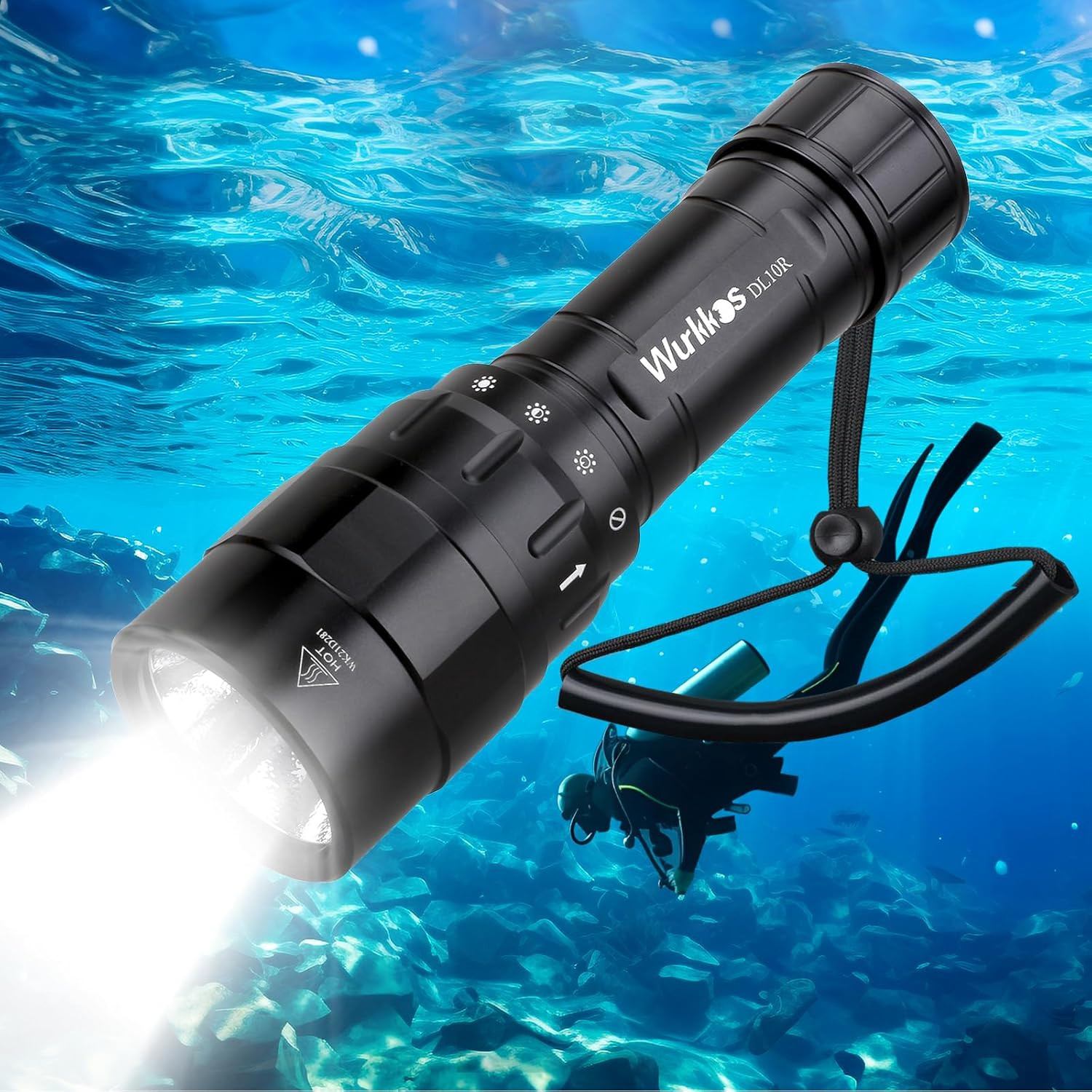 DL10R Dive Light, 4500 Lumens Super Bright Scuba Diving Flashlight, Type C Recha