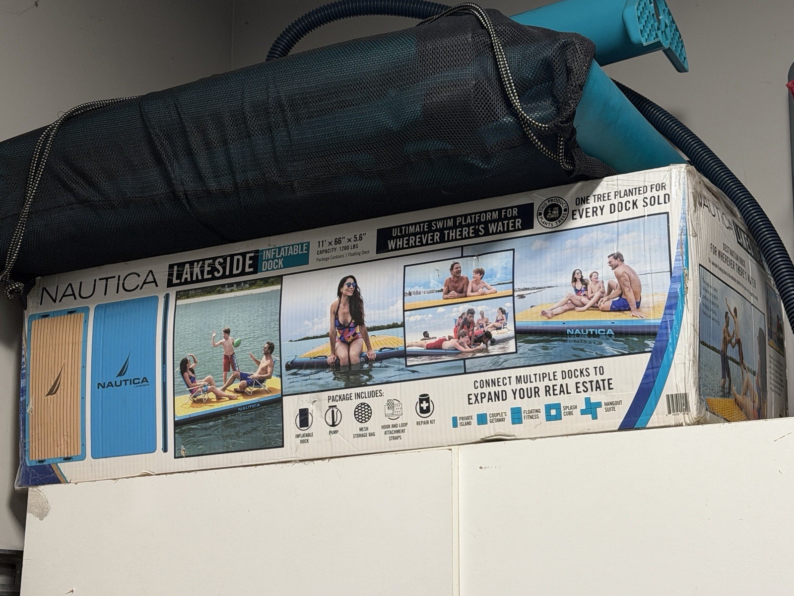 Brand New! Nautica Lakeside 11 Ft Inflatable Floating Dock with Hand Pump