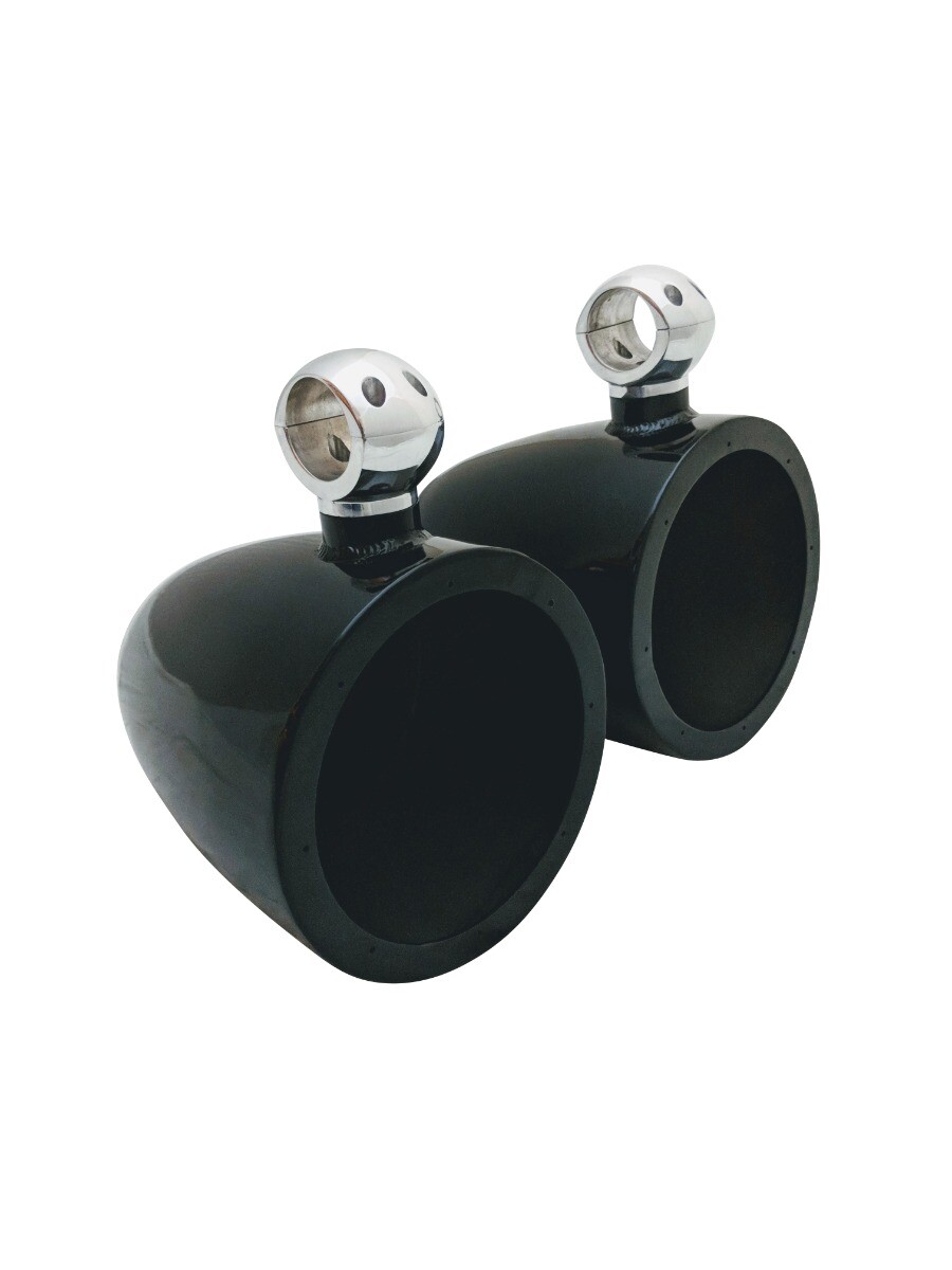 Krypt 8″ Wakeboard Tower Speaker Cans, Empty Pods, Clamps – Polished or Black