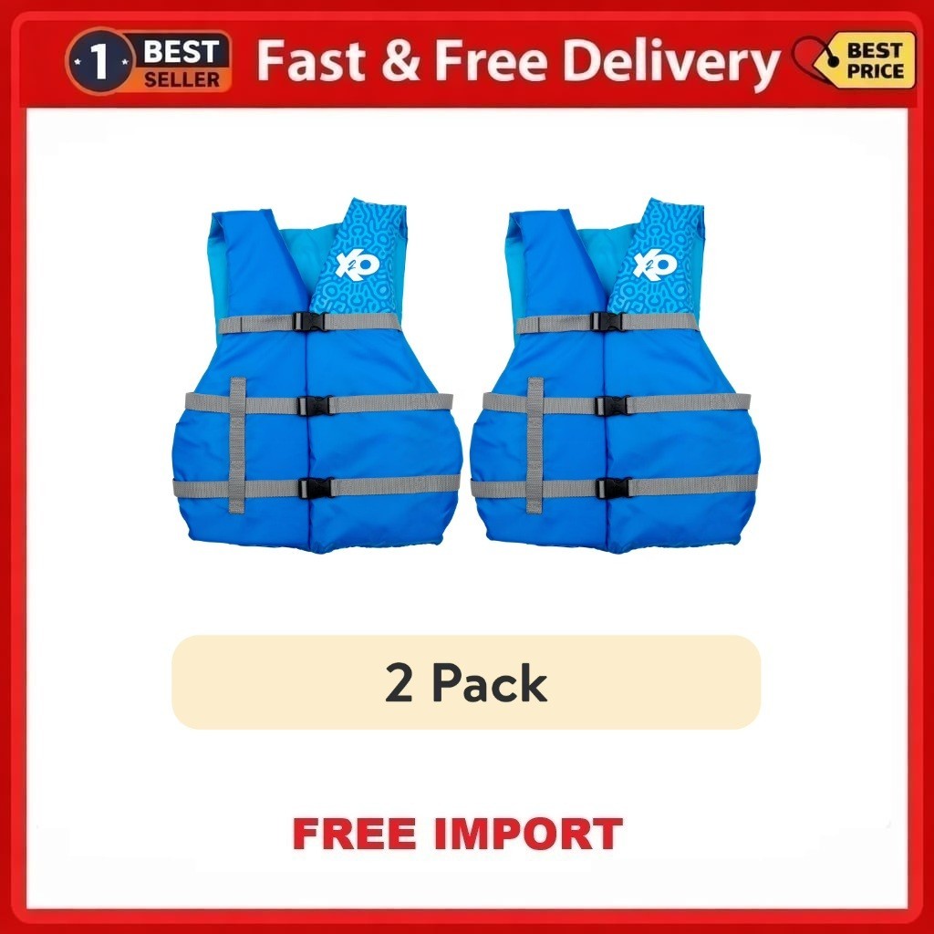 Universal Adult Life Vest and Jacket, (30″ – 50″ Chest), Blue Ocean Coral, Unise