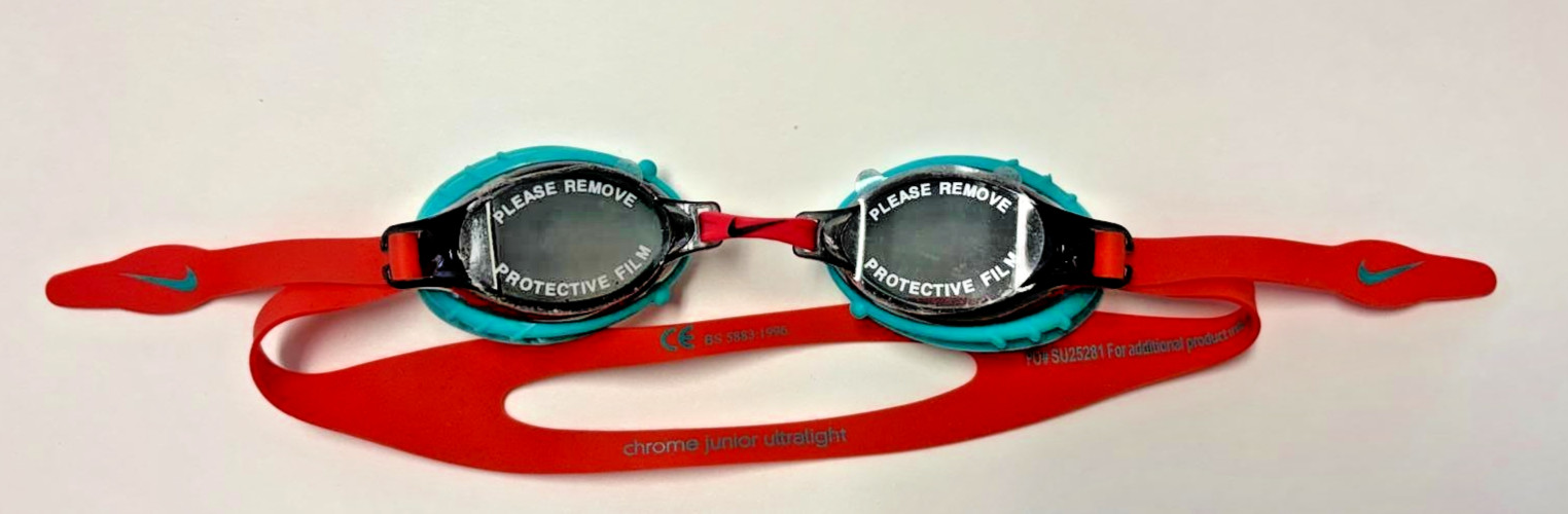 Nike Chrome JR swim goggles Green/Red NEW