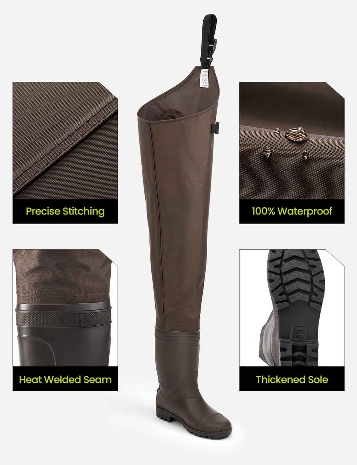 TIDEWE Hip Wader, Lightweight Hip Boot For Men and Women, 2-Ply PVC/Nylon Fis…