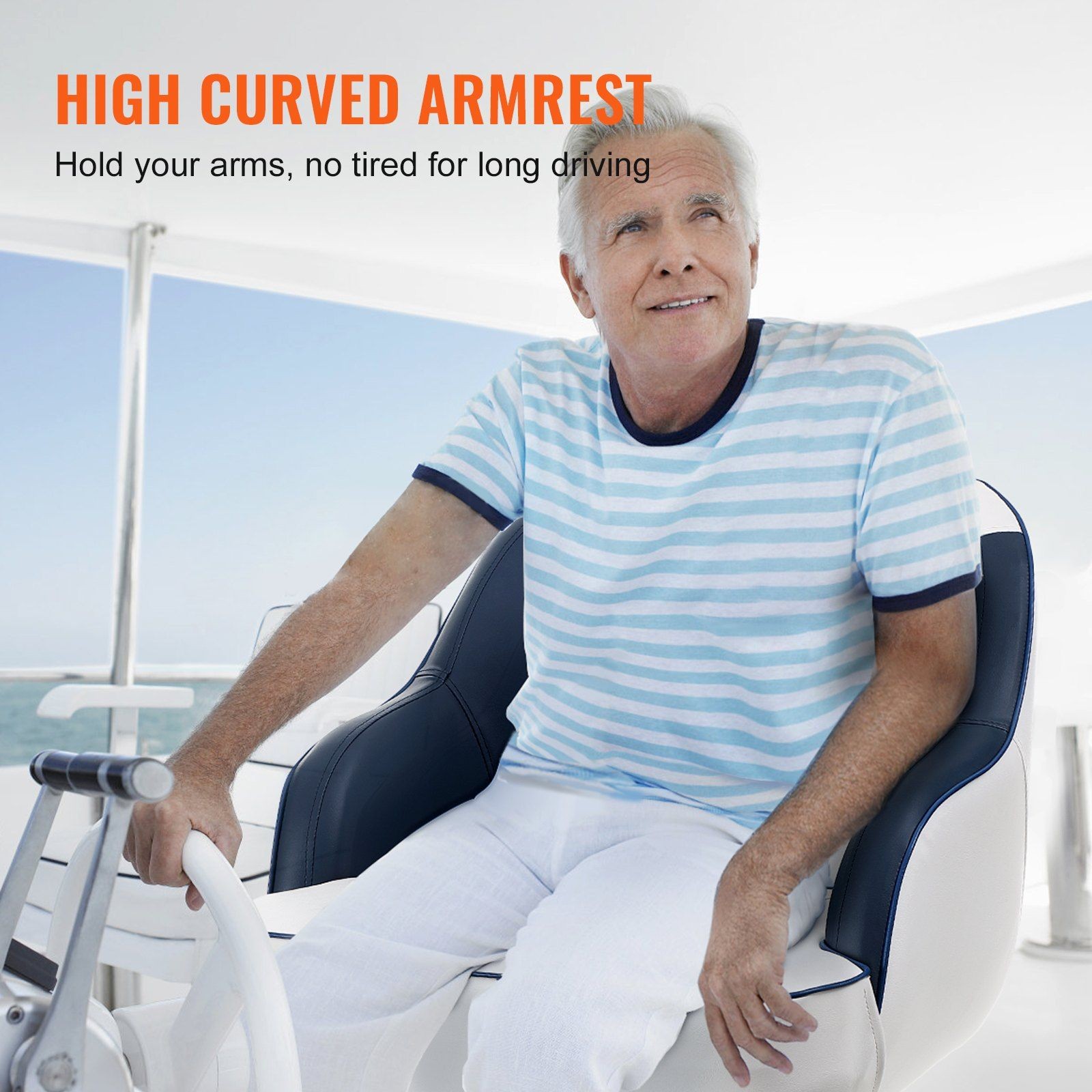 Thickened Sponge Pontoon Boat Chair 1-Piece for Fishing & Sightseeing
