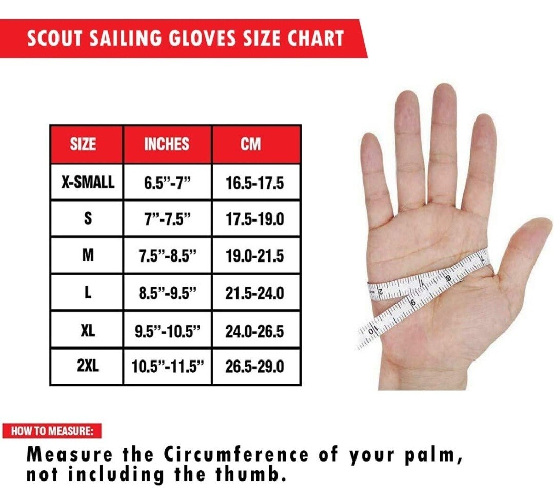 Sailing Gloves Kayaking Fishing Glove with Grippy Palm Spandex Rope Scout NEW