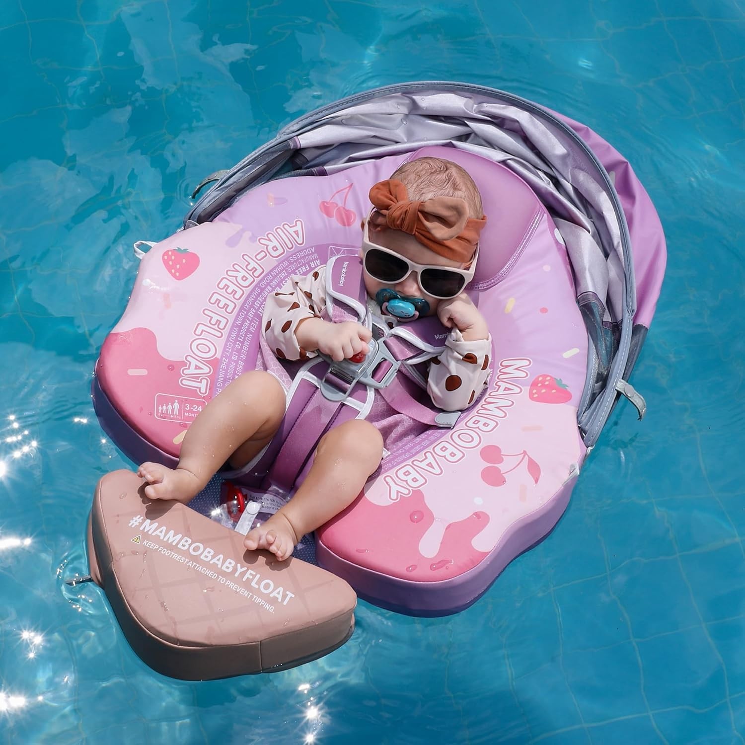 Mambobaby Float Plus Tail Baby/Toddler Swim Float with Canopy,