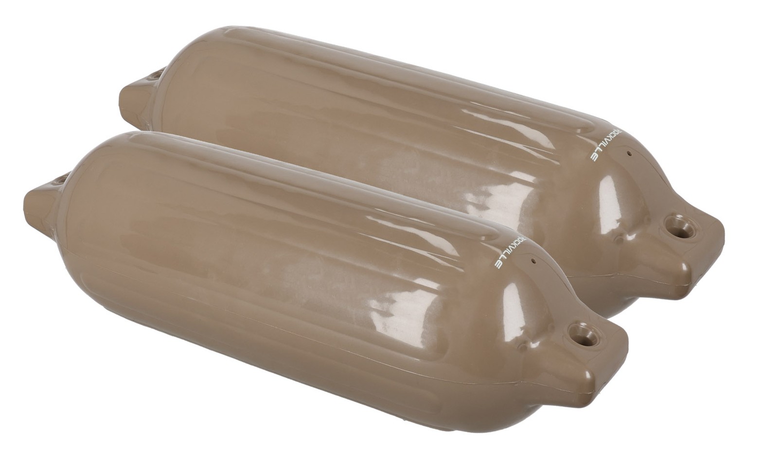 Rockville FEN285-SAND Boat Fender Package 2 Bumpers 8.5″x27″, 2 Covers, 2 Lines