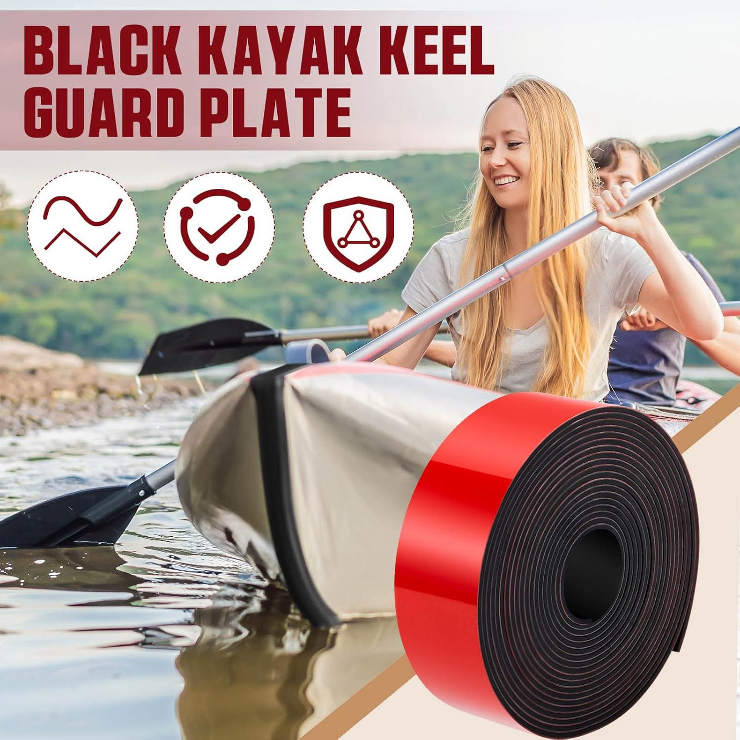 1.97 Inch X 20Ft Boat Keel Guard Kayak Repair Patch for Hull DIY Protector