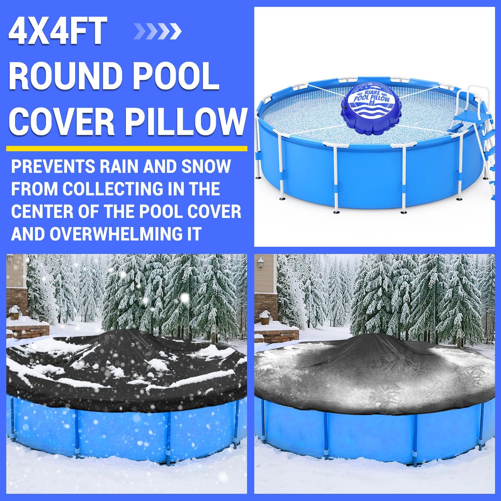 Pool Air Pillow 4×4 Ft 0.4mm Thick PVC for Above Ground Pools – Winter