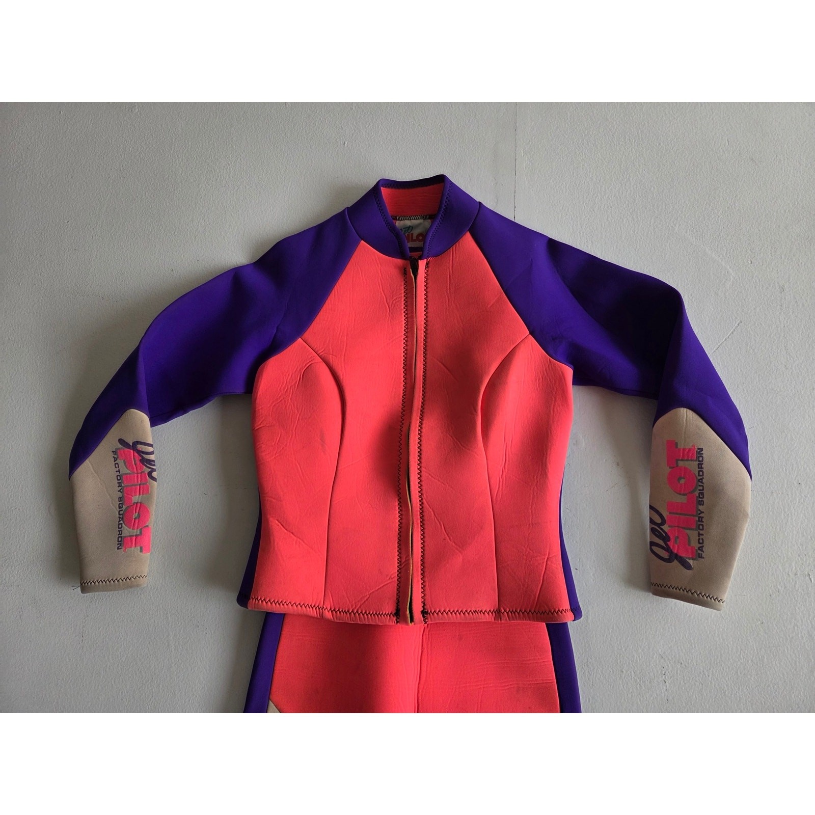Vintage Jet Pilot Factory Squadron 2 Piece Wetsuit Set Womens 10 Made USA 90s