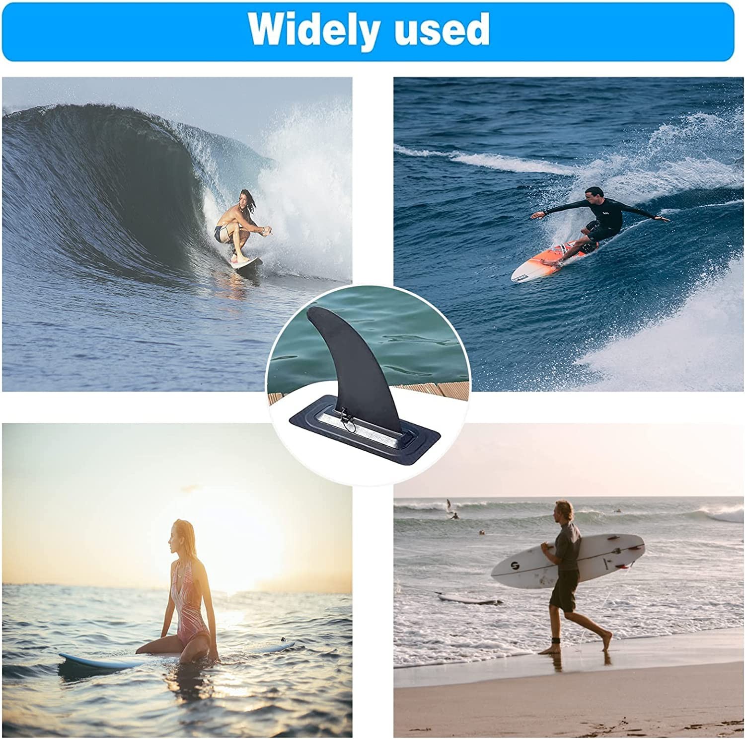 “9Inch Nylon Paddleboard Fin Replacement 2 Pack Stand Up Surfboard Accessory”