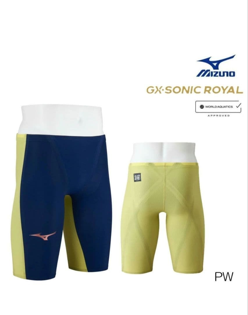 Mizuno Men’s Swimsuits GX SONIC ROYAL PW ‎N2MBD001 Navy/Yellow Nylon 2026 NEW