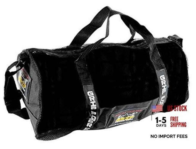 Mesh Gear Bag Breathable & Heavy-Duty Organizer for Gym Beach, Medium Black