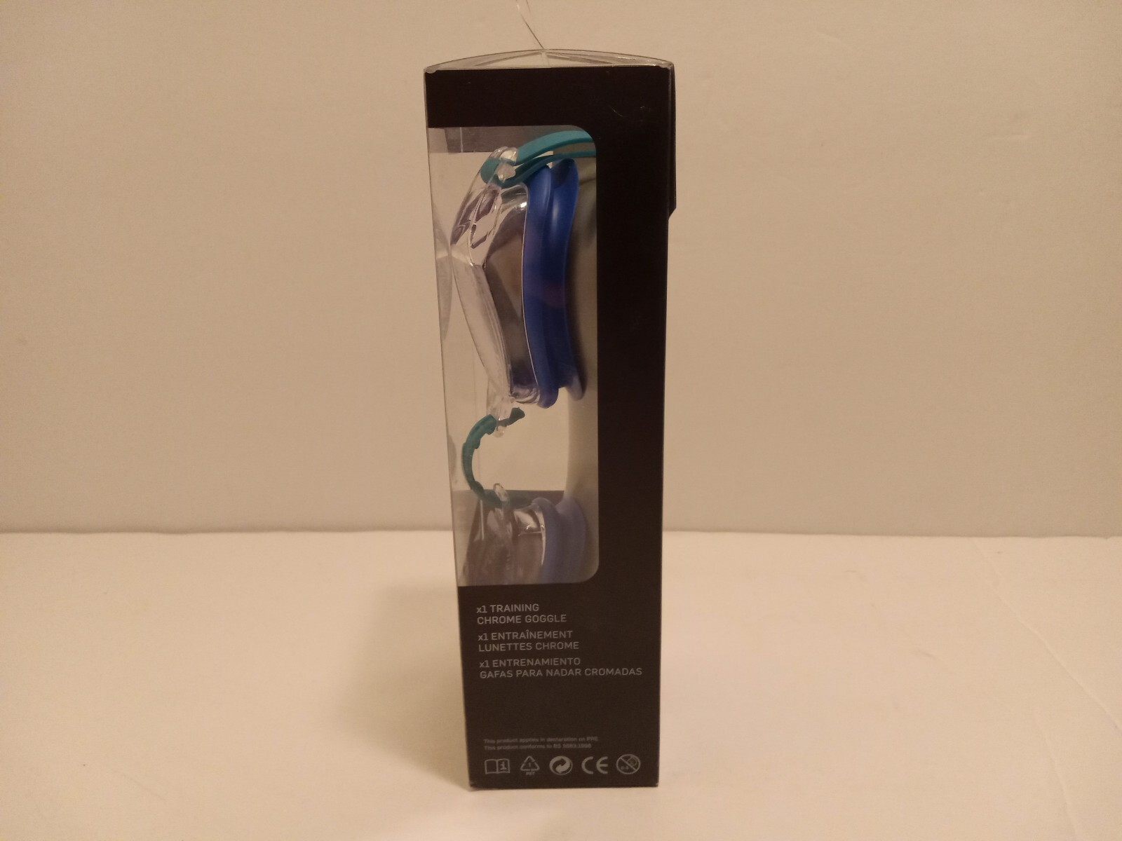 2017 Nike Chrome Swim Training Goggles Green Blue One Size NEW Unused Packaging