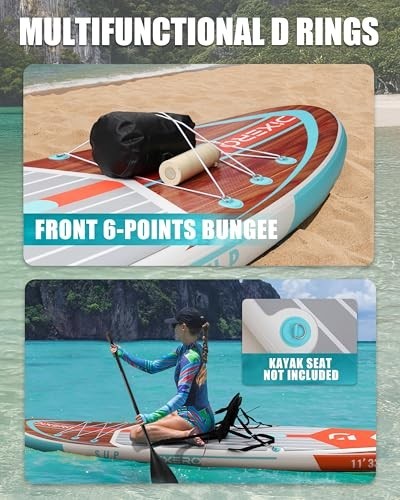 Inflatable Stand Up Paddle Board 11ft 33in Wide 400lb Capacity Accessories