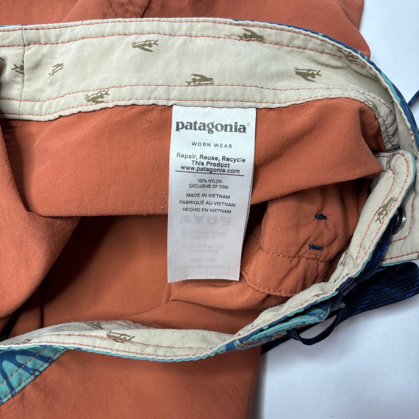 Patagonia Orange Boardshorts M’s Patch Pocket Wavefarer Mens 38 Swim Shorts